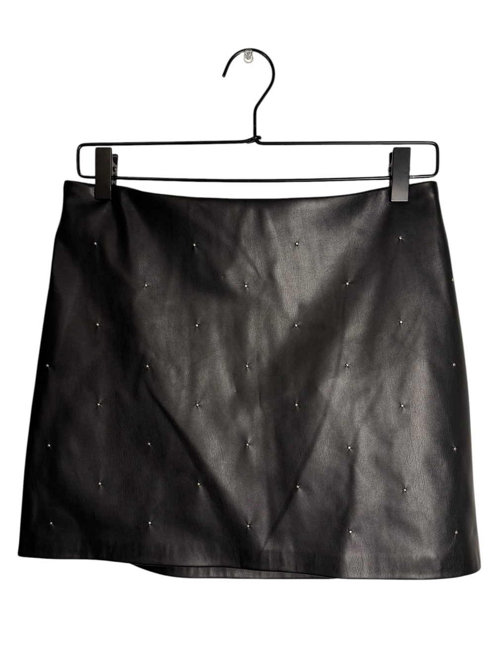 NWT House of Harlow 1960 Studded Vegan Leather Black Mini Skirt